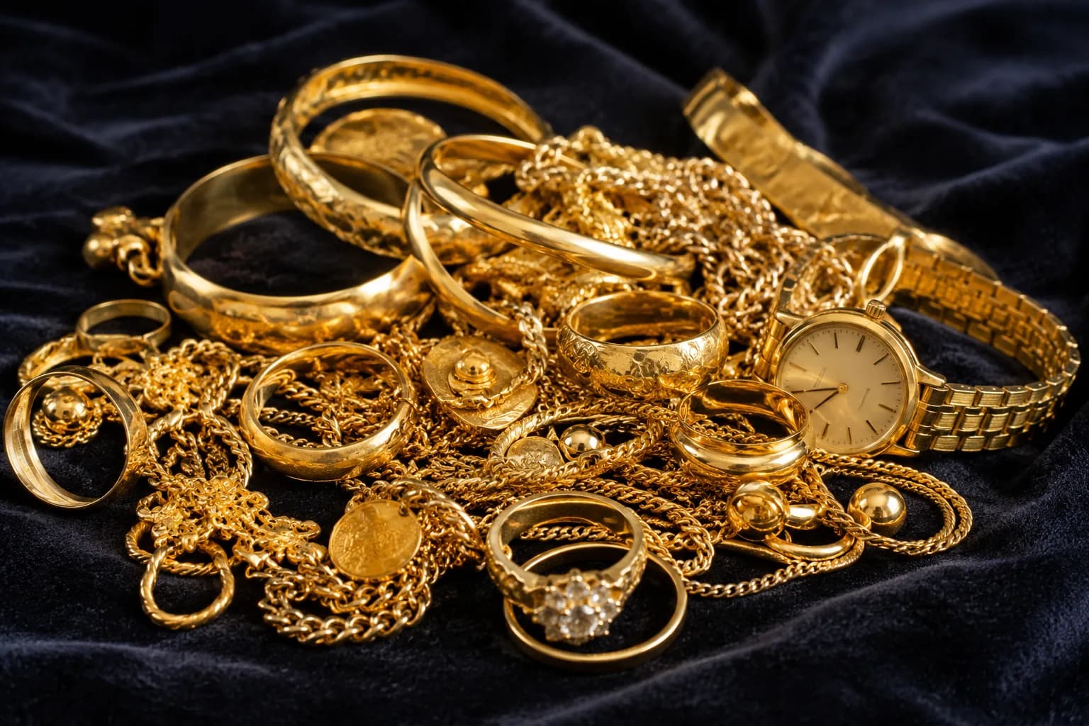 Exemple de bijoux et montres en or pouvant faire l'objet d'un rachat